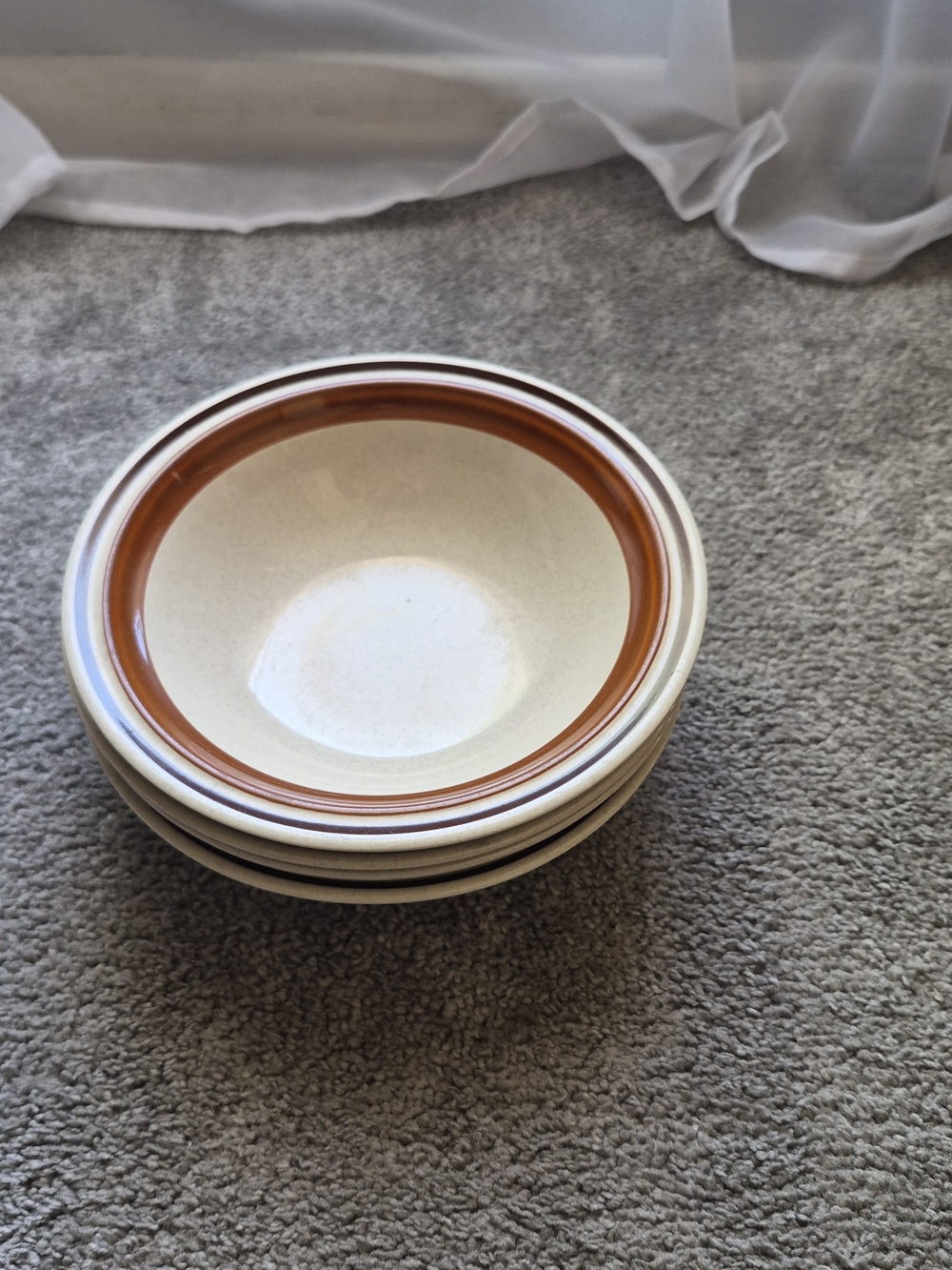 Chateau Stoneware Bowls with Brown Stamp